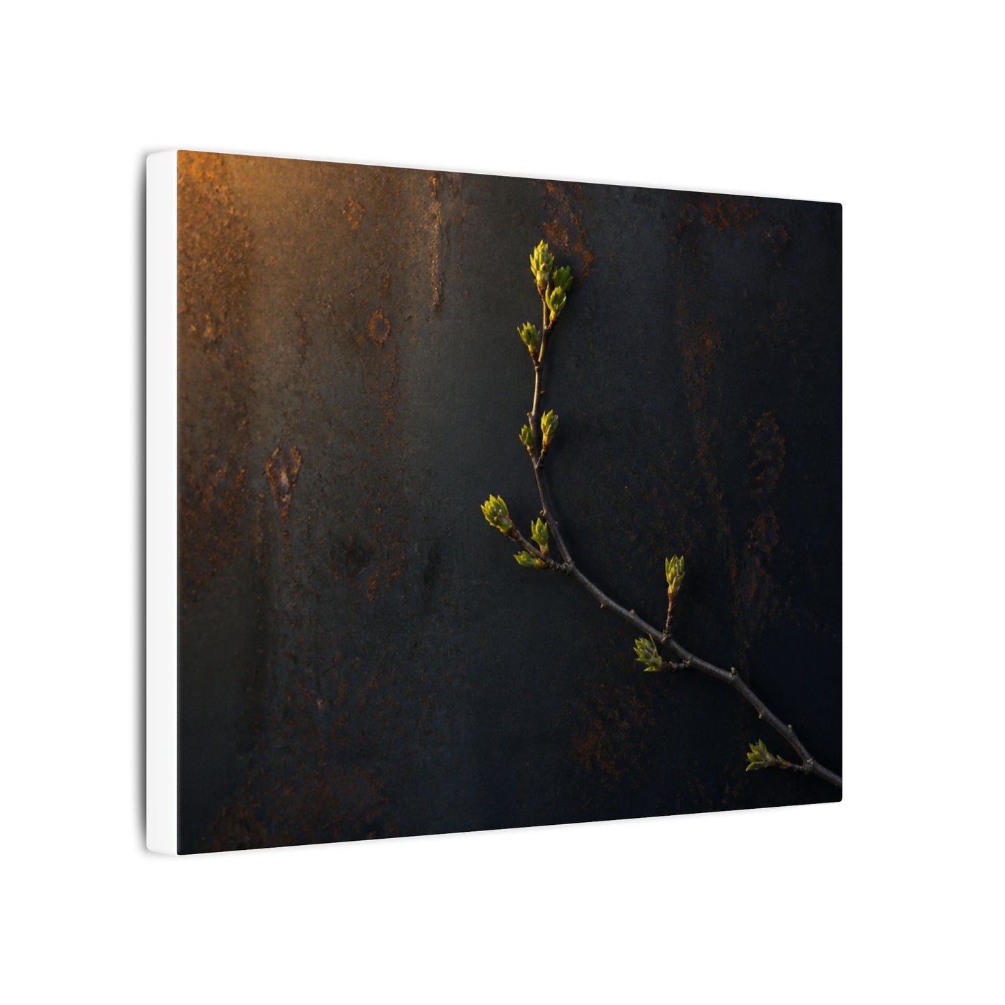 Dark Japandi Rust Patina in Golden Hour | Moody Minimal Canvas Art