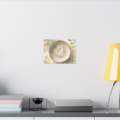Ceramic Bowl Watercolor Canvas Art | Warm Japandi Art