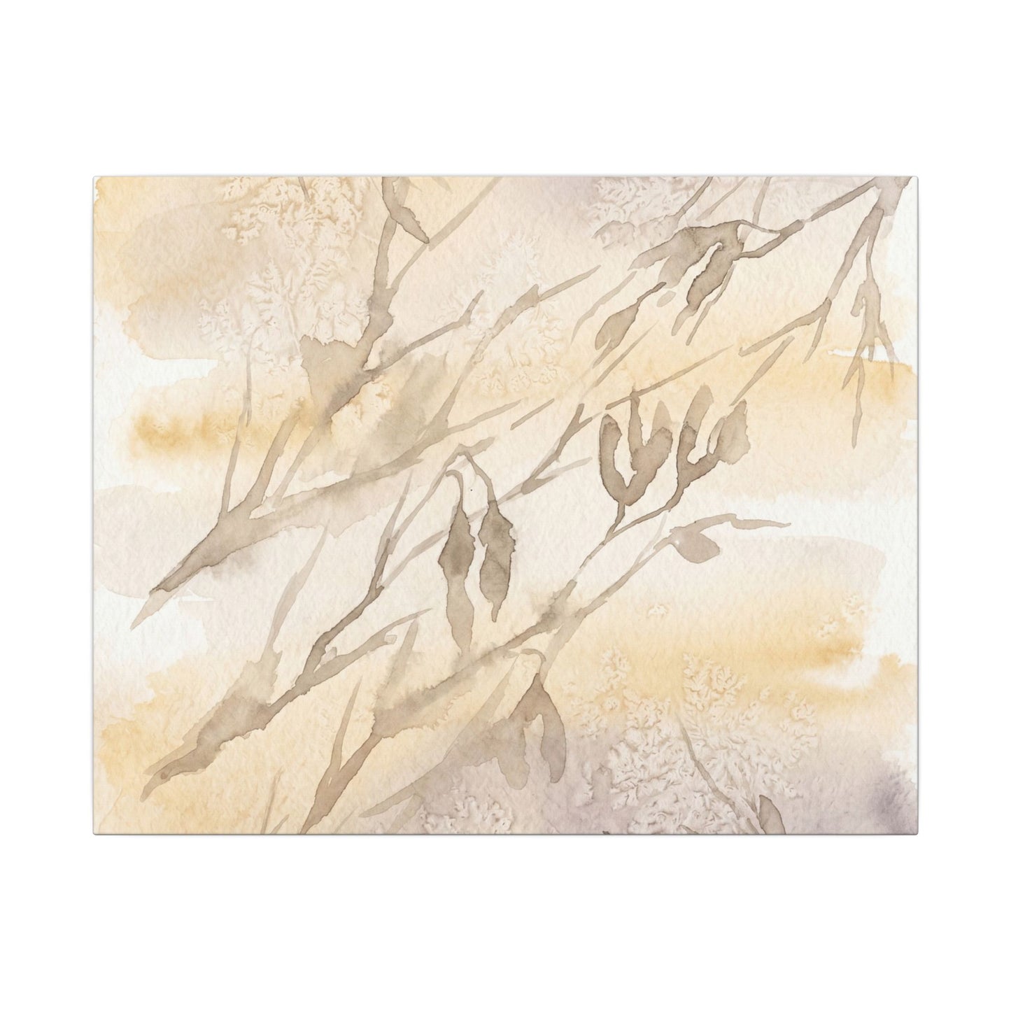 Shadow Play Winter Canvas Art | Japandi Warm Design