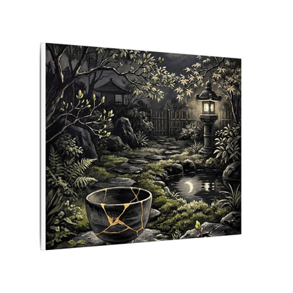 Kintsugi Moonlit Garden in Dappled | Gold Repair Canvas Art