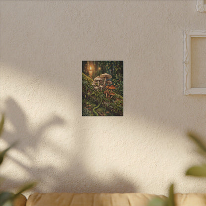 Spring Wild Mushrooms Herbarium Canvas Art | Rustic Decor