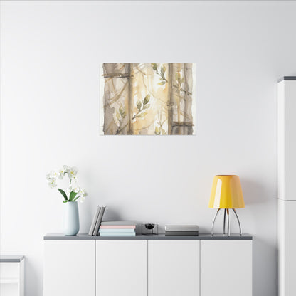 Shoji Screen Spring Canvas Art | Japandi Cozy Design