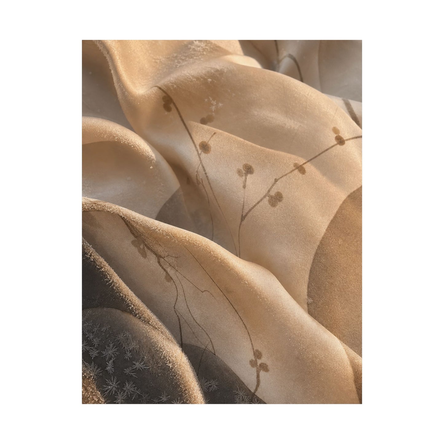 Silk Drape Winter Wall Art Print | Japandi Cozy Design