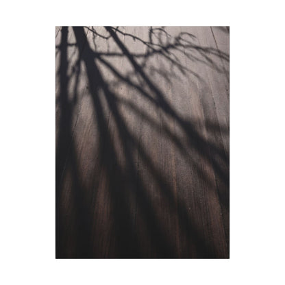 Dark Japandi Shadow Play in Dawn | Moody Minimal Canvas Art