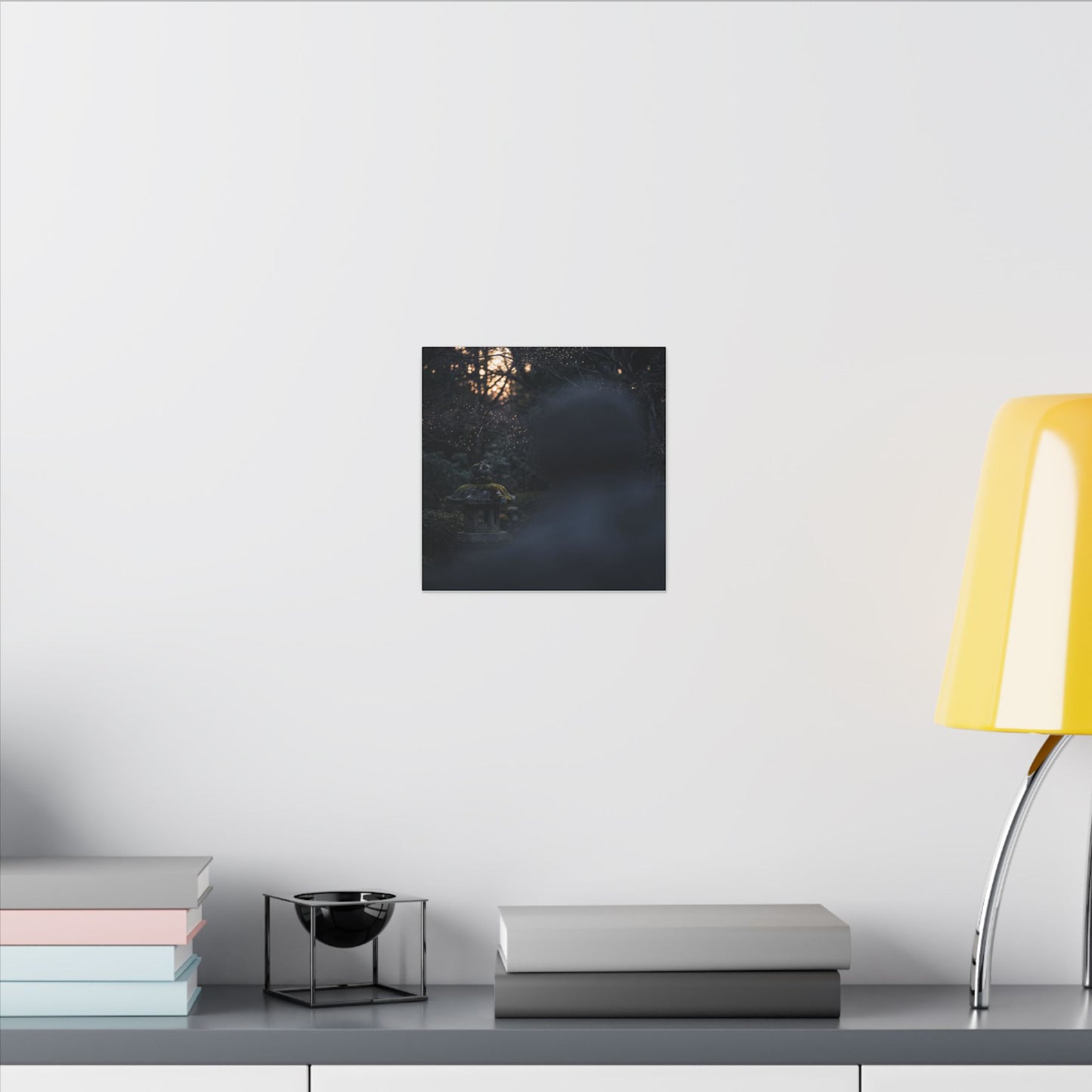 Spring Stone Lantern Moody Minimal Canvas Art | Bold Decor
