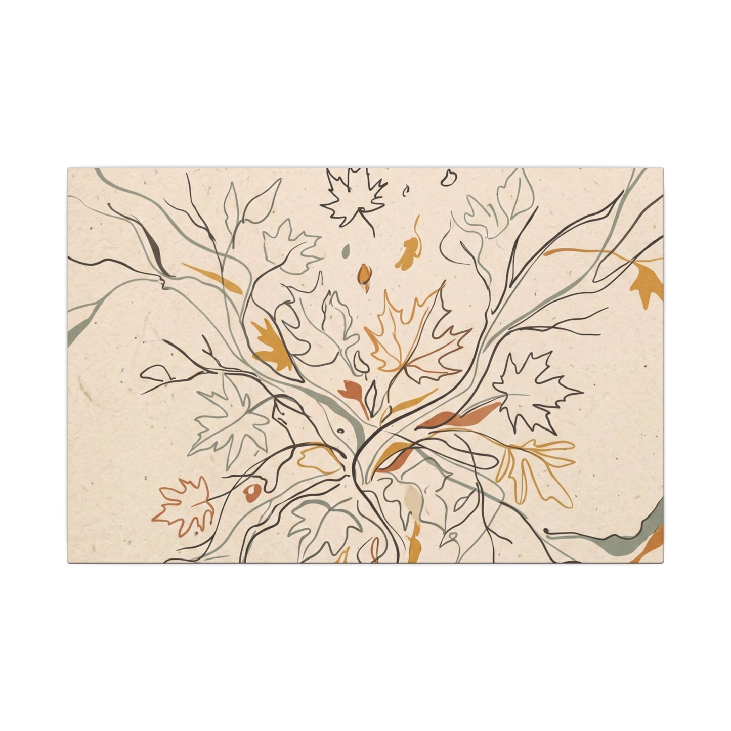 Warm Shadow Play Canvas Art - Minimal Line Japandi
