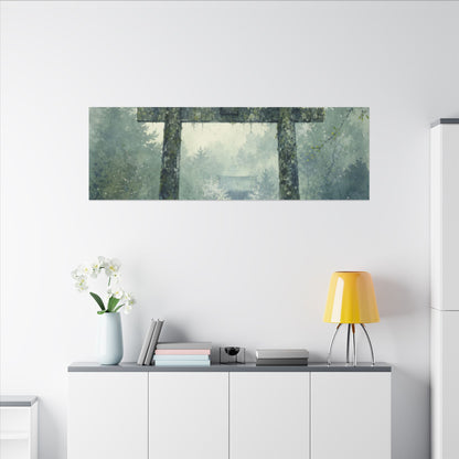 Earthy Torii Gate Canvas Art - Watercolor Japandi
