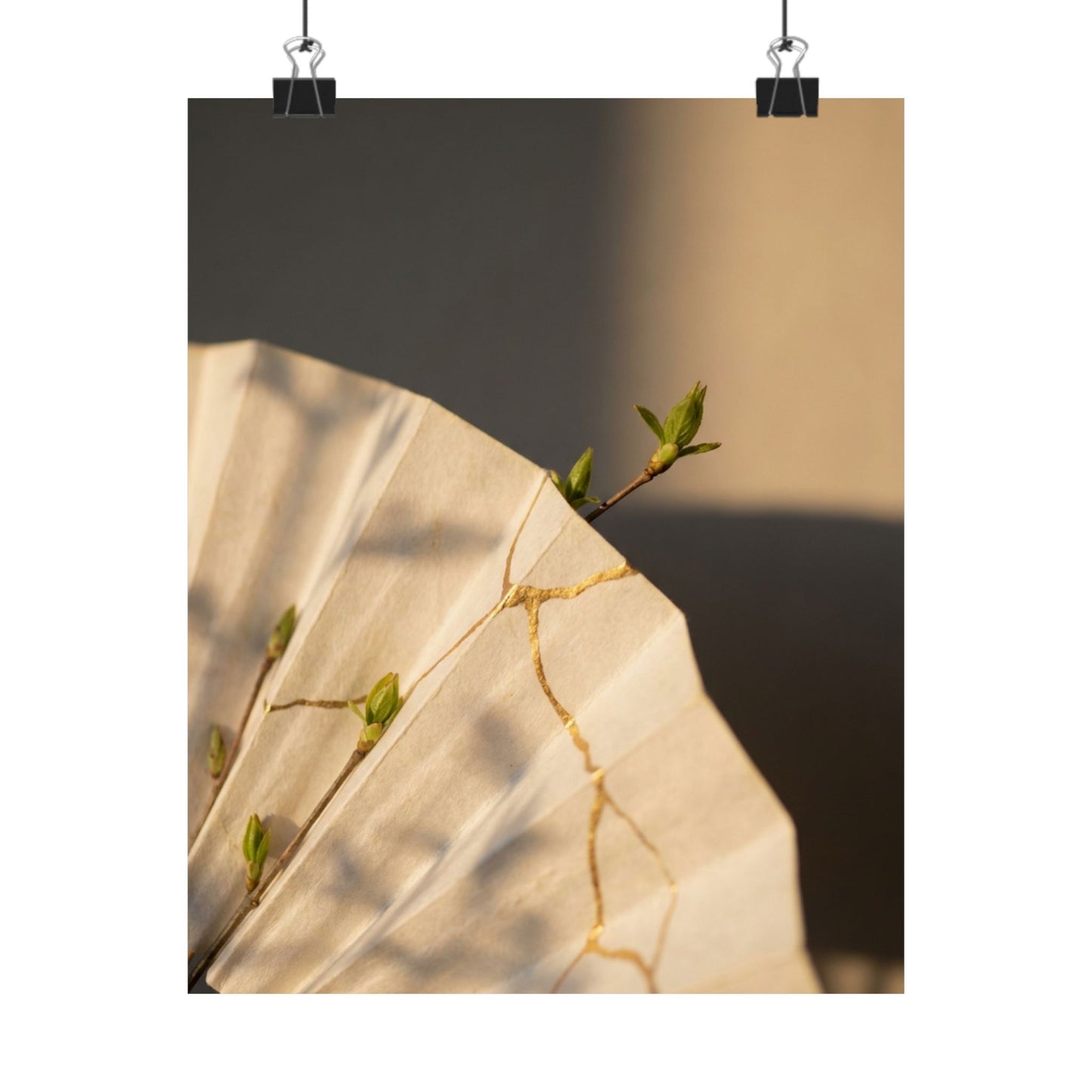 Ma Paper Fold Wall Art Print - Kintsugi Gold Vein