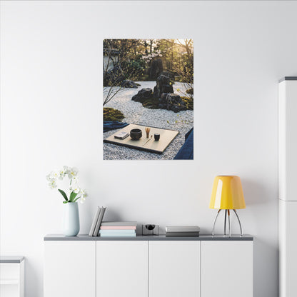 Zen Tea Ceremony in Golden Hour | Karesansui Canvas Art
