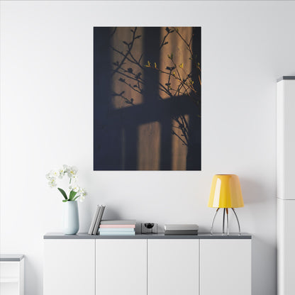Shadow Play Canvas Art | Spring Dark Japandi Shadow Zen Art