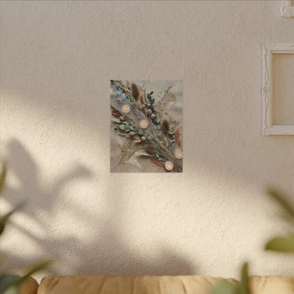 Candlelight Dried Flowers Canvas Art - Japandi Kanso