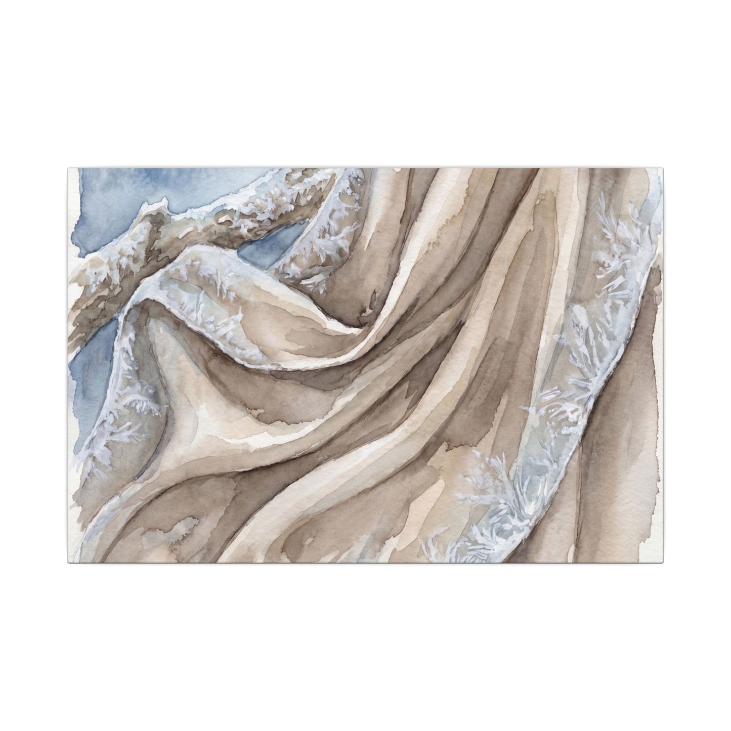 Silk Drape Winter Canvas Art | Japandi Cozy Design