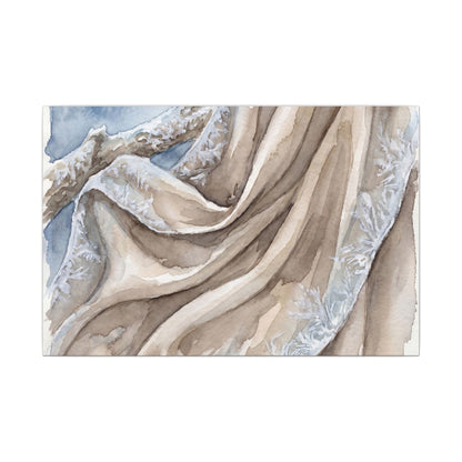 Silk Drape Winter Canvas Art | Japandi Cozy Design
