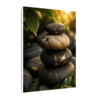 Summer River Stones Broken Beauty Canvas Art | Healing Decor