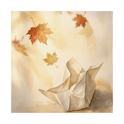 Paper Fold Watercolor Wall Art Print | Earthy Japandi Art