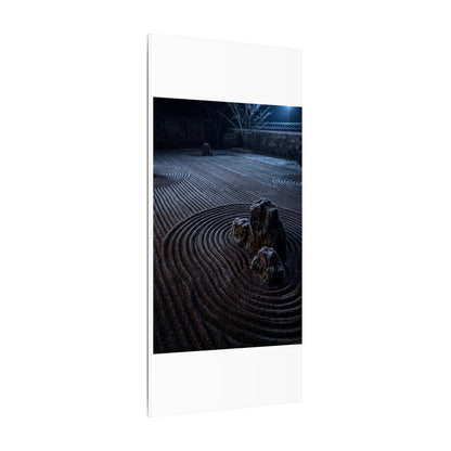 Moonlight Rock Garden Canvas Art - Dark Japandi Seijaku