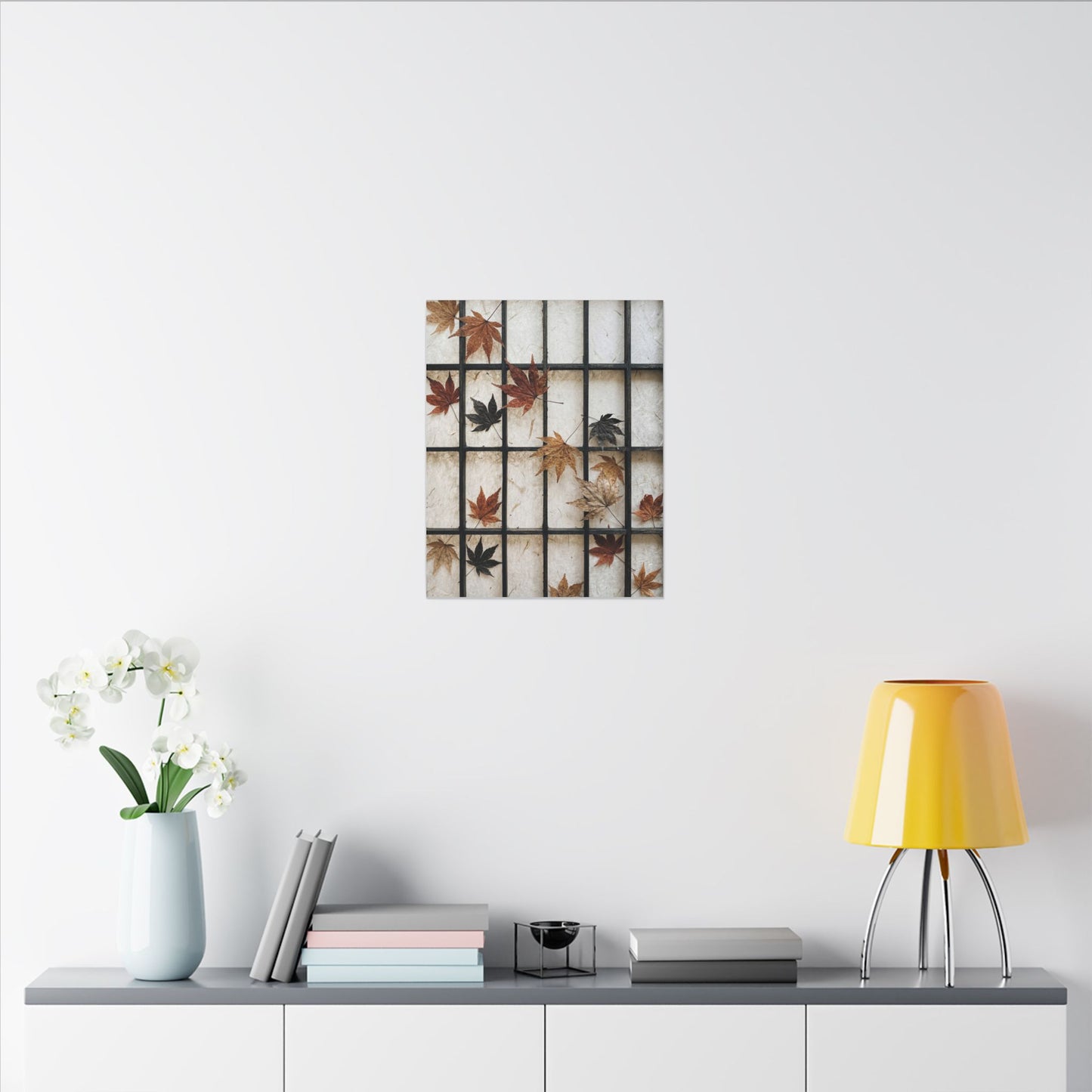 Japandi Shoji Screen in Overcast | Texture Canvas Art