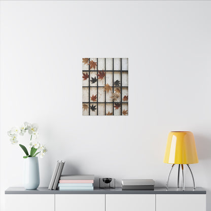 Japandi Shoji Screen in Overcast | Texture Canvas Art