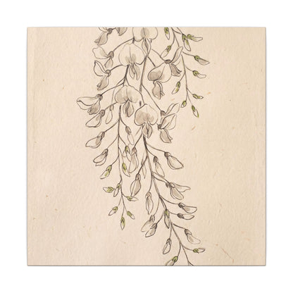 Japandi Wisteria in Golden Hour | Minimal Line Canvas Art