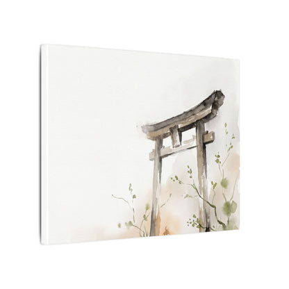 Fukinsei Torii Gate Canvas Art - Japandi Watercolor