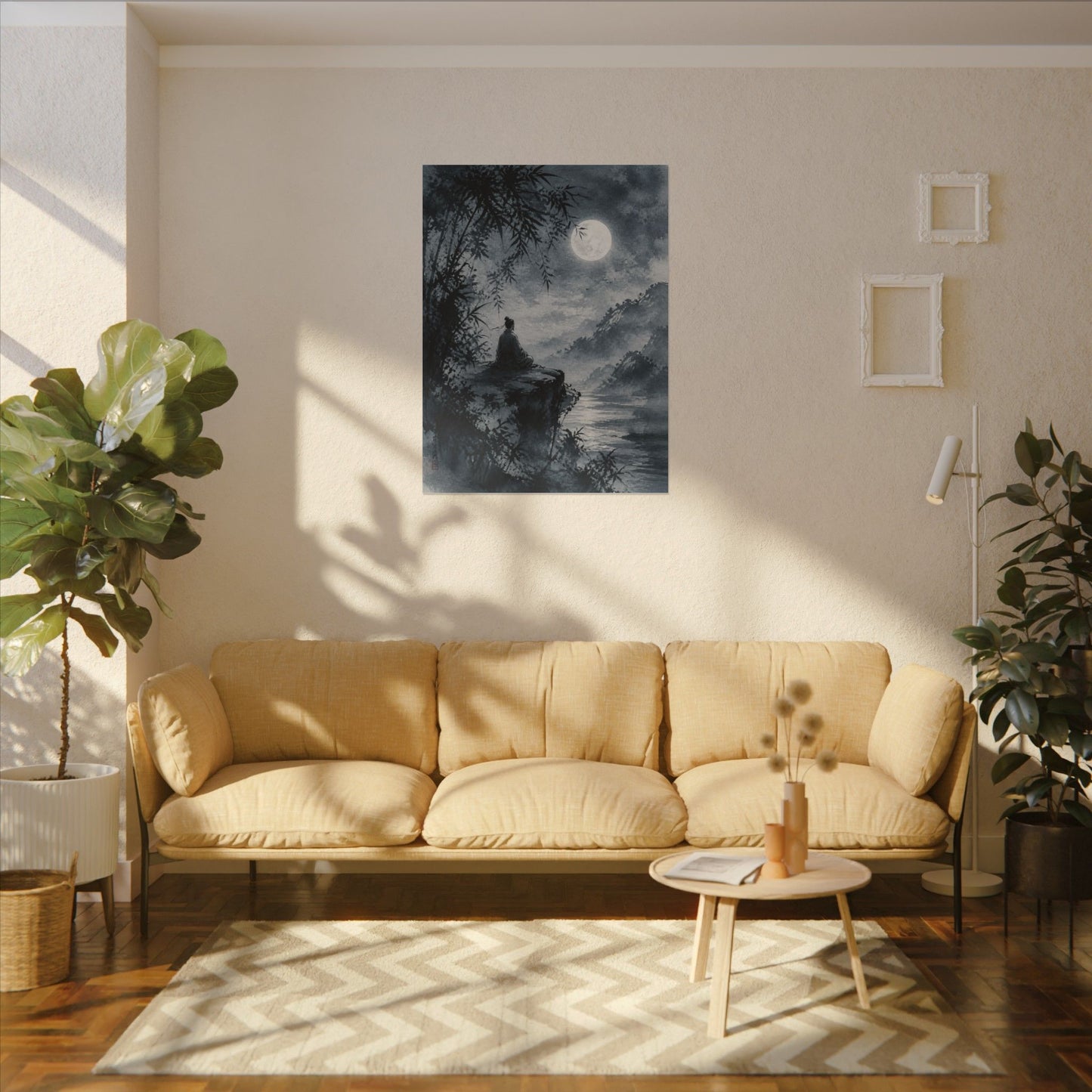 Ink Brushstroke Sumi E Canvas Art | Serene Zen Art