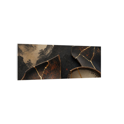 Broken Pottery Gold Vein Canvas Art | Philosophical Kintsugi Art