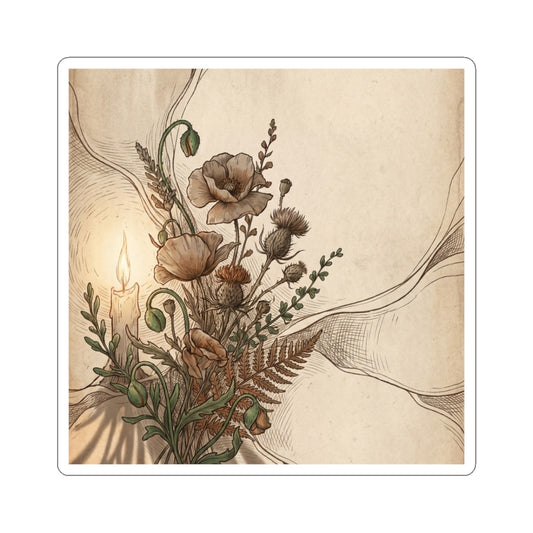 Dried Flowers Spring Sticker | Cottagecore Earthy Design
