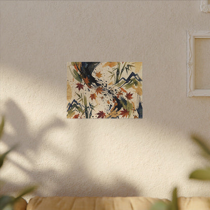 Golden Hour Ink Brushstroke Canvas Art - Zen Shibui