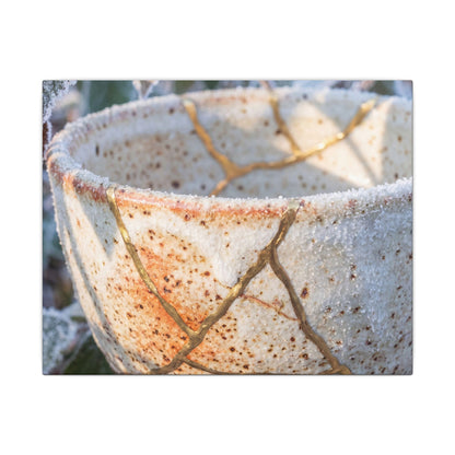 Resilient Ceramic Bowl Canvas Art - Gold Vein Kintsugi