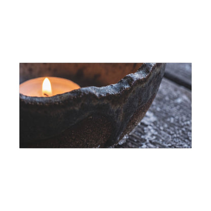 Atmospheric Ceramic Bowl Canvas Art - Moody Minimal Dark Japandi