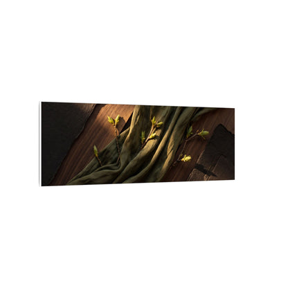 Silk Drape Canvas Art | Spring Dark Japandi Dark Texture Art