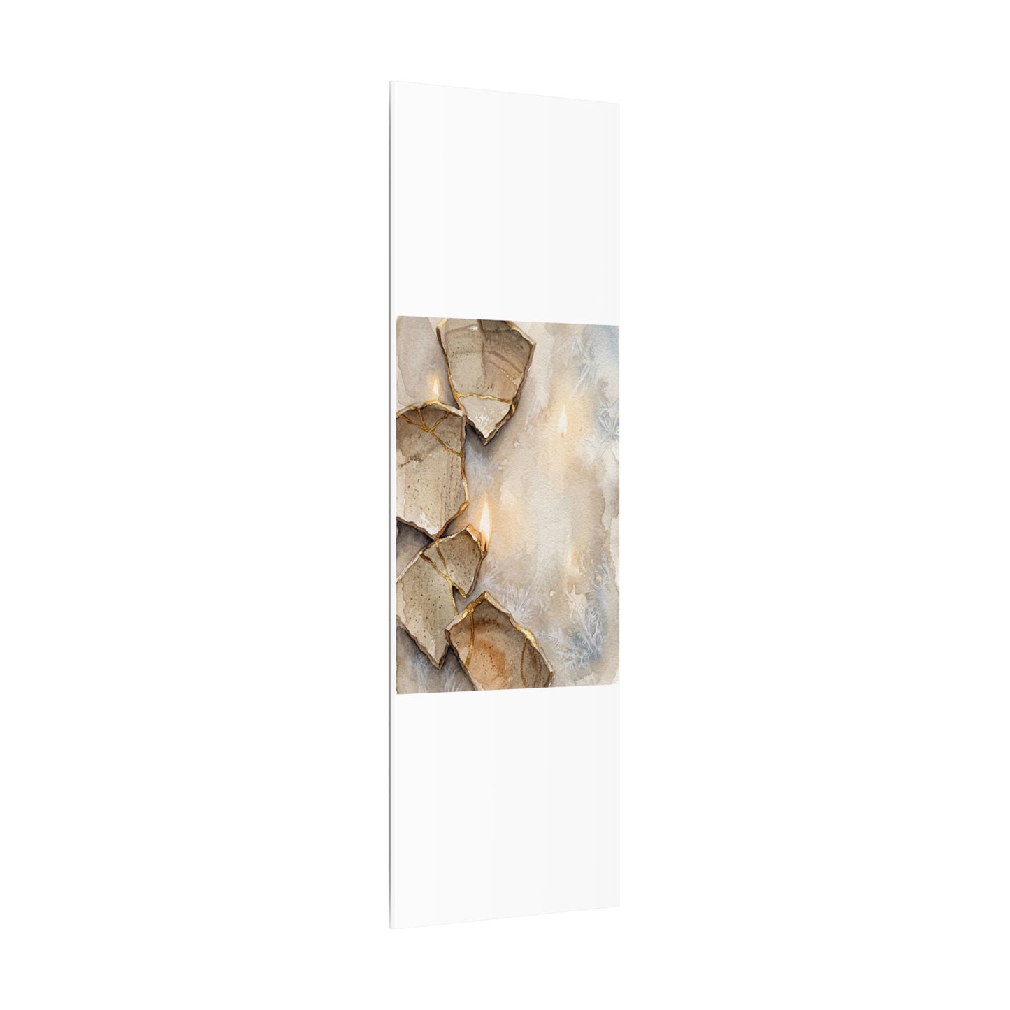 Broken Pottery Winter Canvas Art | Japandi Warm Design
