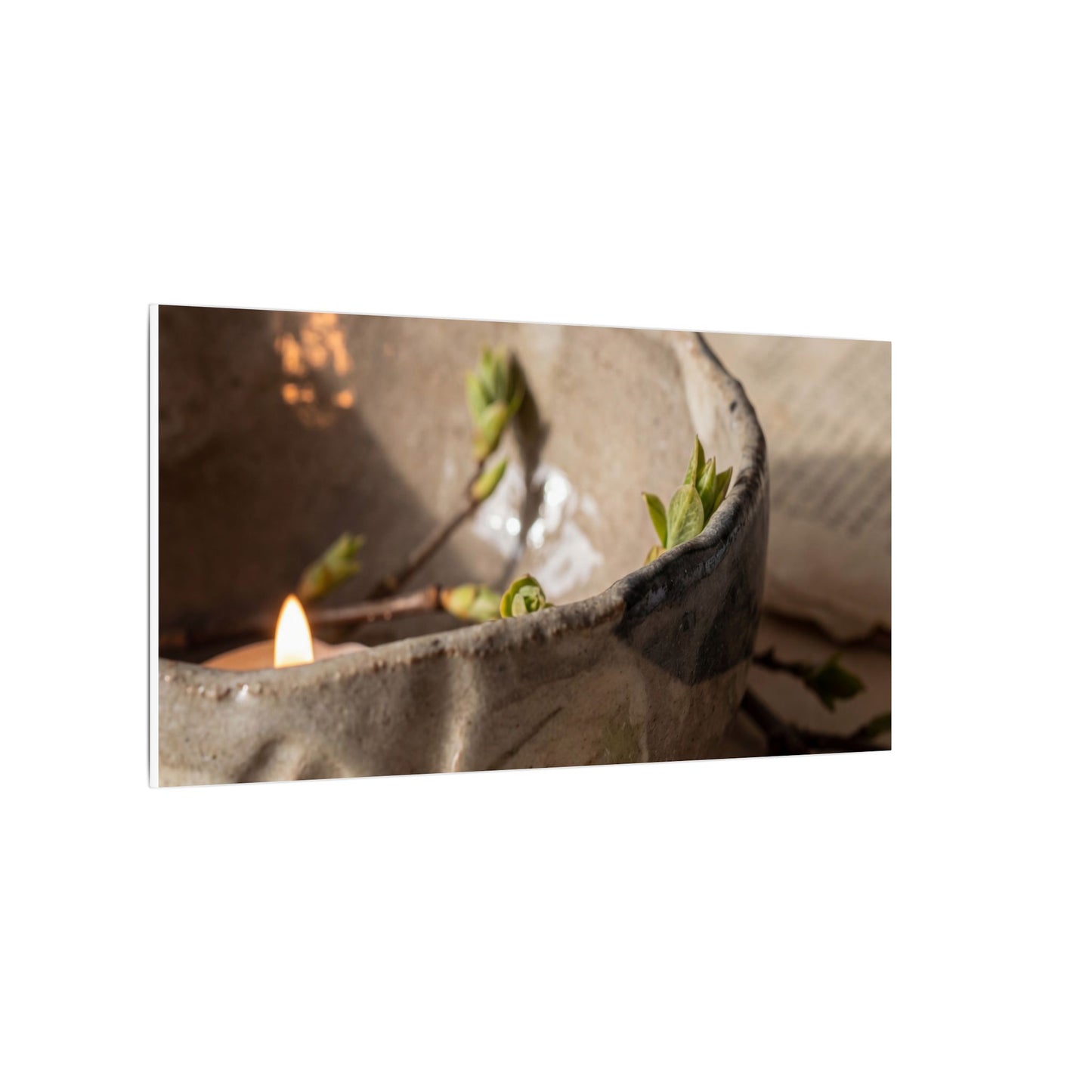 Candlelight Ceramic Bowl Canvas Art - Japandi Ma