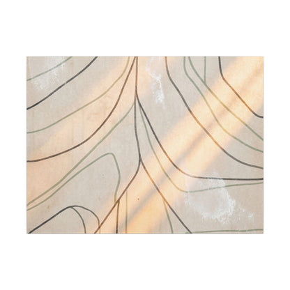 Shoji Screen Minimal Line Canvas Art | Warm Japandi Art Art Print