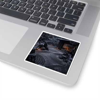 Candlelight Rock Garden Sticker - Dark Japandi Fukinsei Art Print