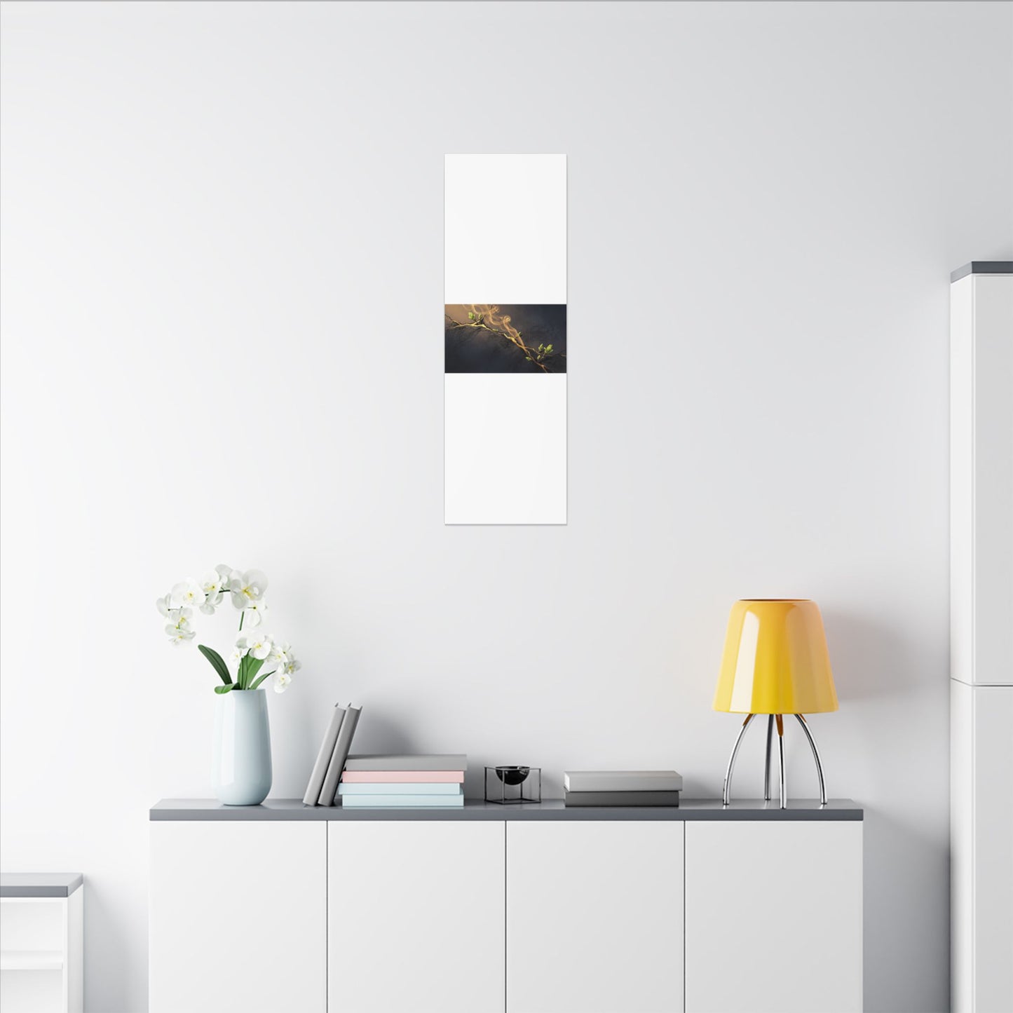 Spring Incense Smoke Gold Vein Canvas Art | Healing Decor