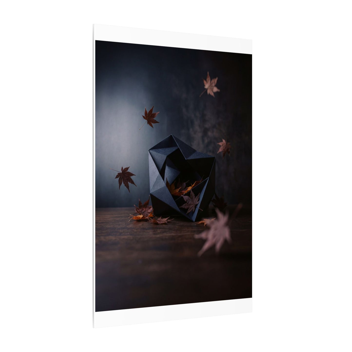 Dark Japandi Paper Fold in Dawn | Shadow Zen Canvas Art