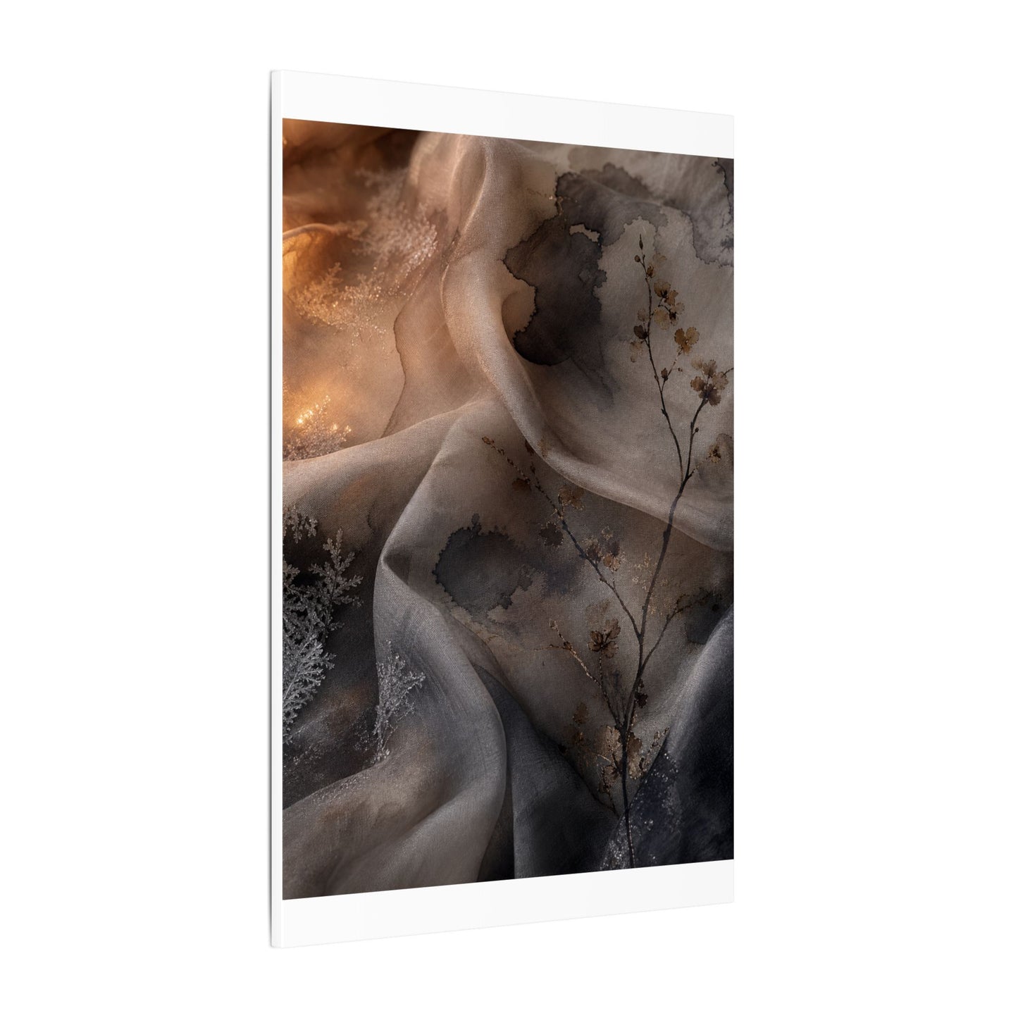 Japandi Silk Drape in Candlelight | Watercolor Canvas Art