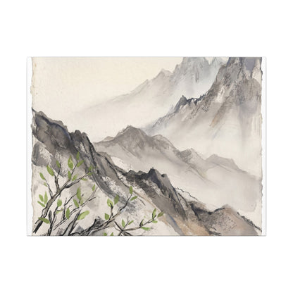 Spring Mountain Mist Texture Canvas Art | Warm Decor