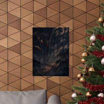 Winter Silk Drape Charcoal Ink Wall Art Print | Sophisticated Decor