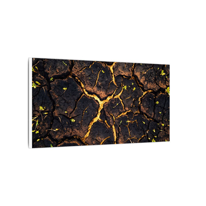 Cracked Earth Moody Minimal Canvas Art | Sophisticated Dark Japandi Art