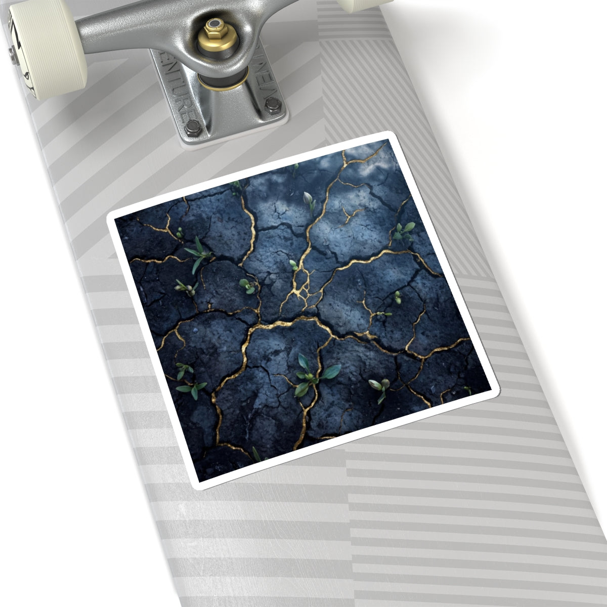 Cracked Earth Broken Beauty Sticker | Philosophical Kintsugi Art Art Print