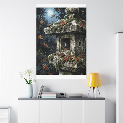 Shibui Stone Lantern Canvas Art - Japandi Minimal Line
