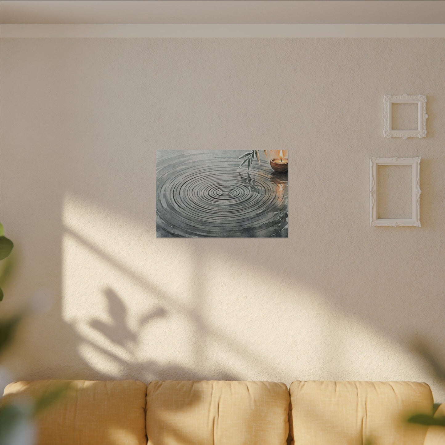 Water Ripple Sumi E Canvas Art | Calm Zen Art