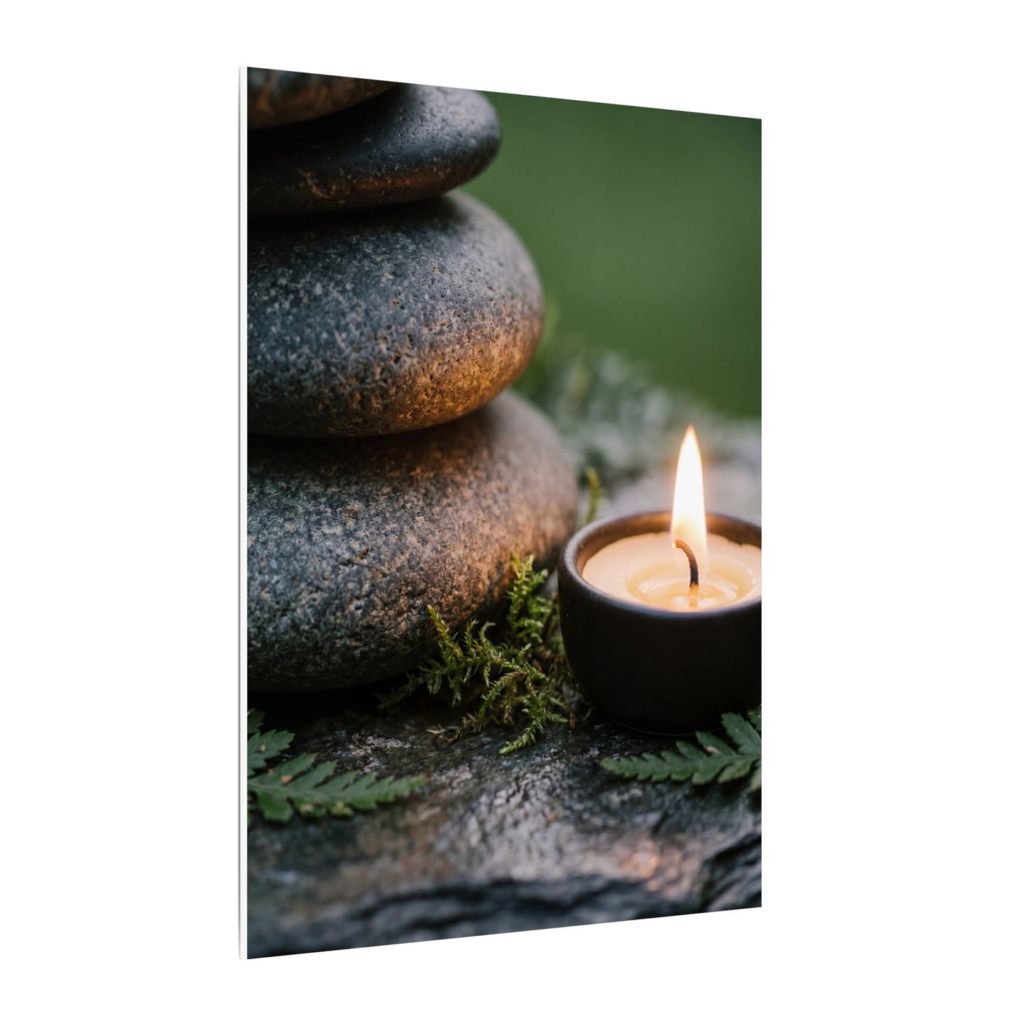 Warm River Stones Canvas Art - Japanese Pattern Japandi