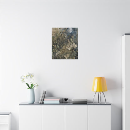 Japandi Dried Flowers in Moonlight | Watercolor Canvas Art