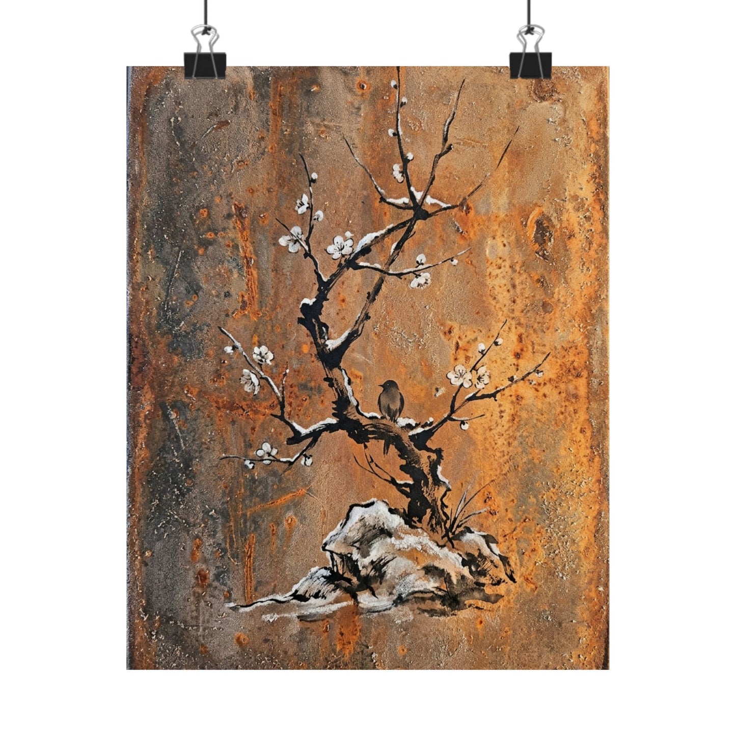 Datsuzoku Rust Patina Wall Art Print - Zen Sumi E Art Print