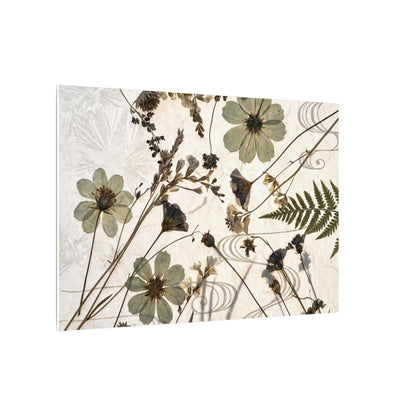 Japandi Dried Flowers in Golden Hour | Japanese Pattern Canvas Art