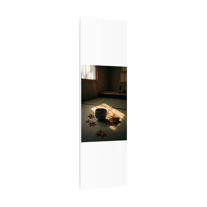 Dark Japandi Tea Ceremony in Golden Hour | Moody Minimal Canvas Art