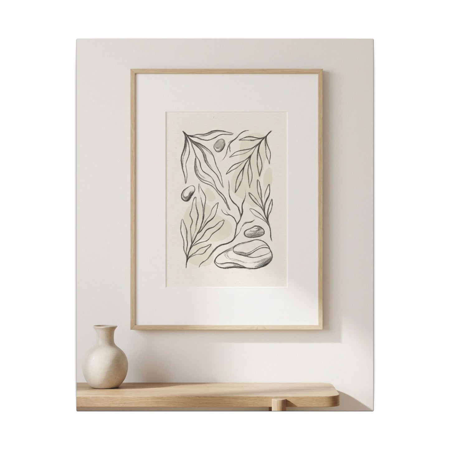 Japandi Charcoal Canvas Art